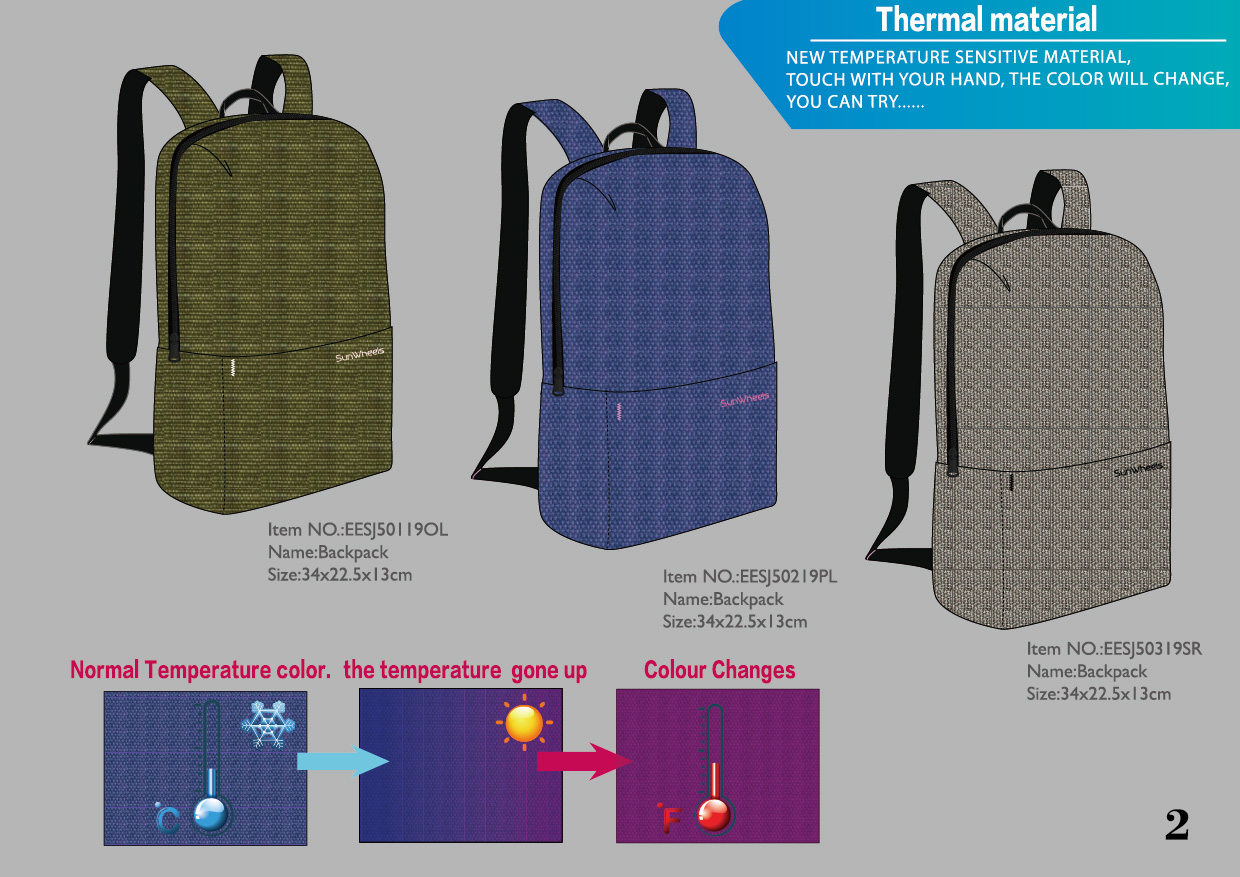 Special material, the color changed after touch backpack